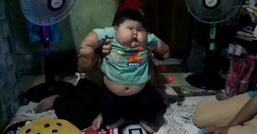 این کودک با وزن باورنکردنی همه را متعجب کرد! | عکس پسربچه‌ ۱۹ ماهه‌ با ۲۷ کیلوگرم وزن
