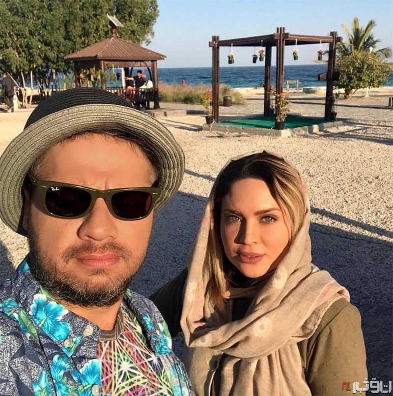 علی صادقی و خانم بازیگر در کنار دریا | اتاق خبر 24